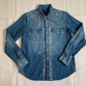 Lucky Brand denim snap front shirt NWOT